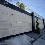 اجرا شده ی بتن اکسپوز کلاسیک سفید نمای محوطه